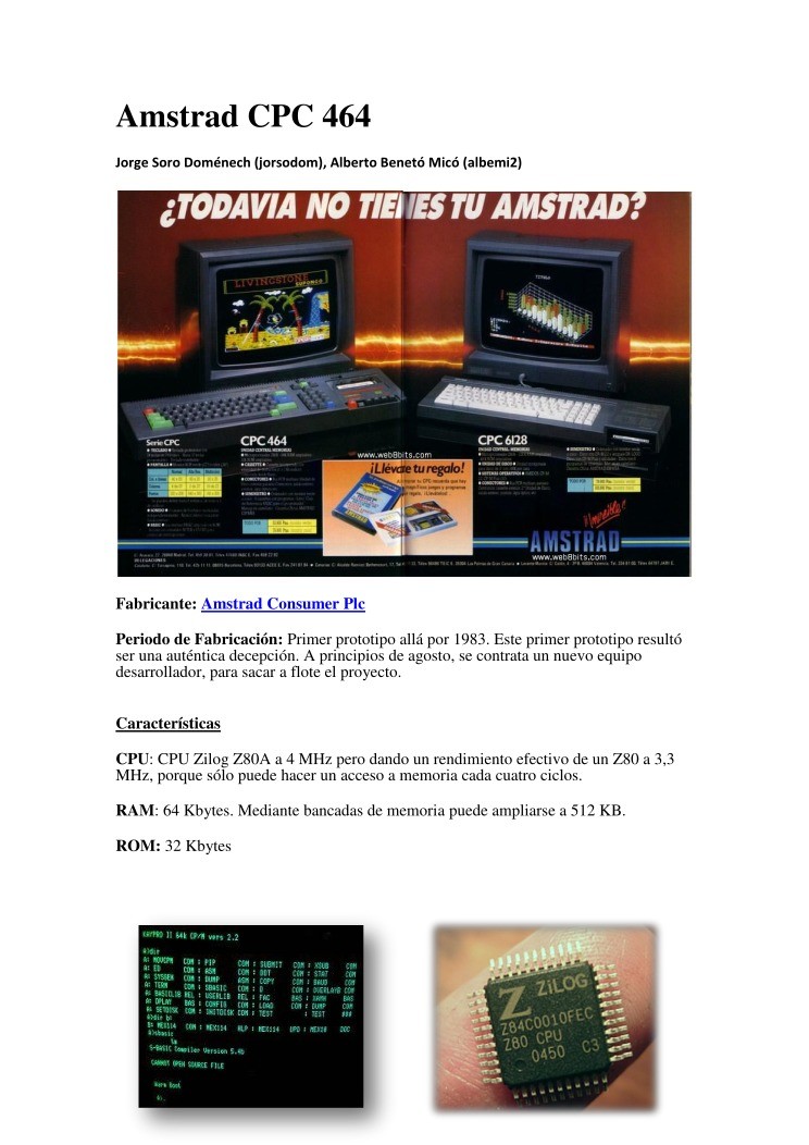 Imágen de pdf Amstrad CPC 464