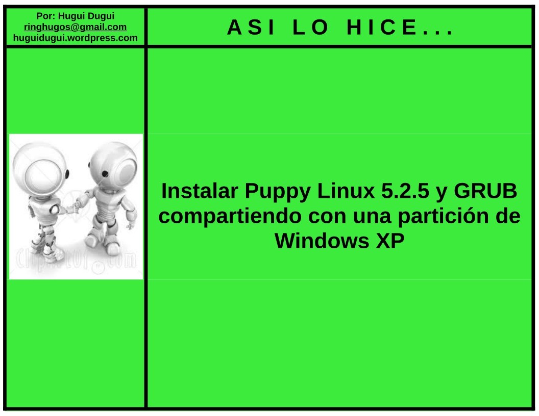 Imágen de pdf Instalar Puppy Linux 5.2.5 y GRUB compartiendo con una partición de Windows XP