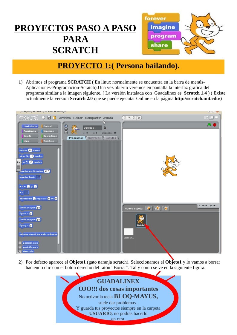 Imágen de pdf Scratch - Proyecto 1: (Persona bailando)