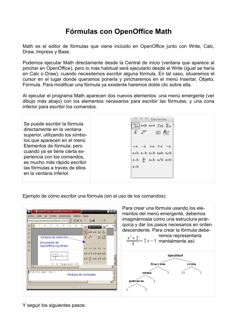 Imágen de pdf Fórmulas con OpenOffice Math