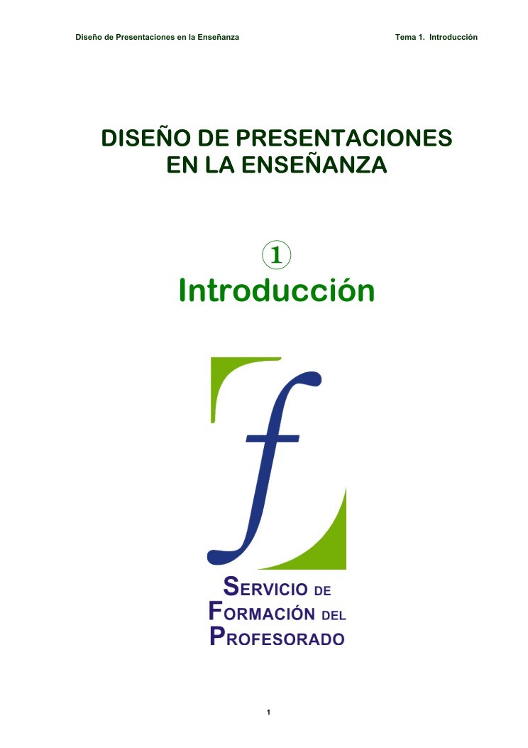 Imágen de pdf Diseño de Presentaciones en la Enseñanza - Tema 1. Introducción