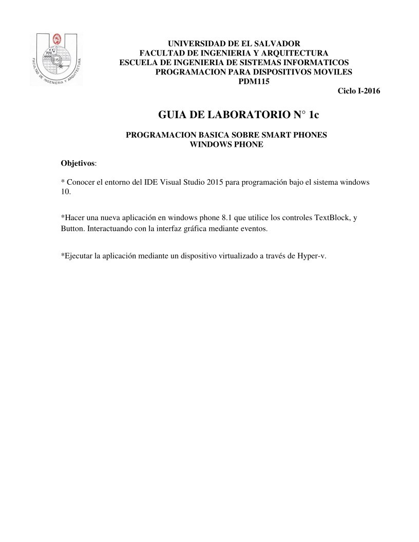Imágen de pdf Programación básica sobre smart phones Windows Phone