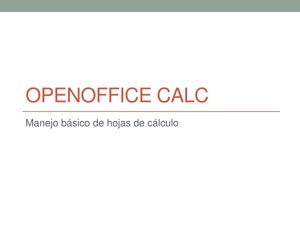 Imágen de pdf OpenOffice Calc - Manejo básico de hojas de cálculo