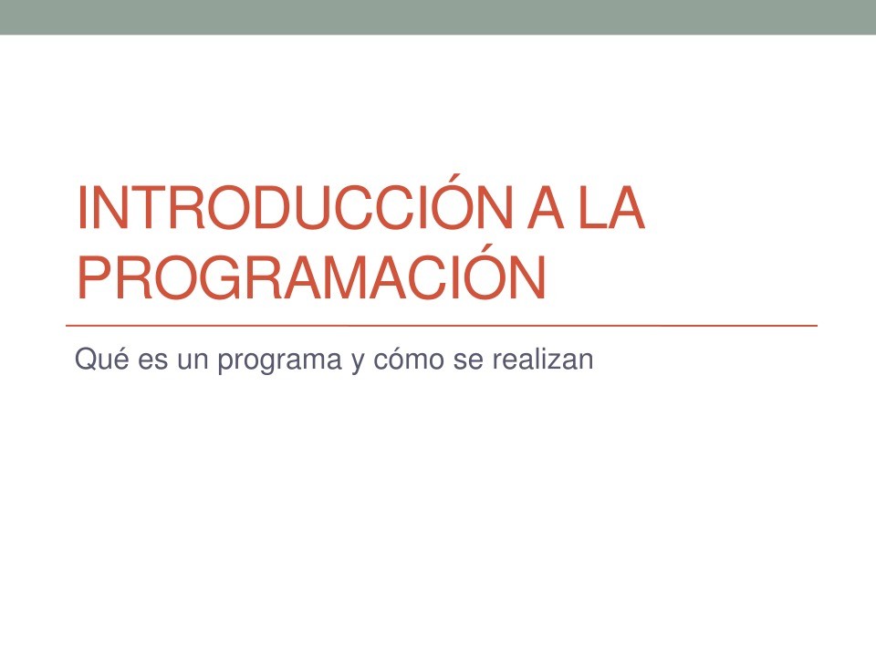 Imágen de pdf Introducción a la programación - Qué es un programa y cómo se realizan