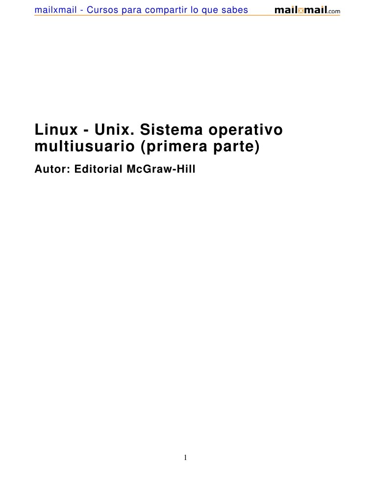 Imágen de pdf linux - unix sistema operativo multiusuario (primera parte)