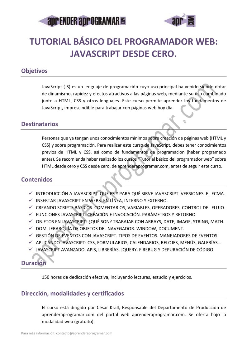 Imágen de pdf Tutorial básico del programador web: Javascript desde cero