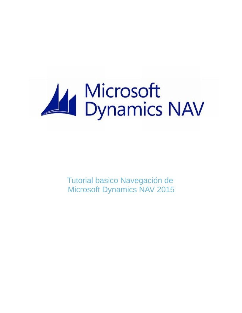 Imágen de pdf Tutorial básico Dynamics NAV