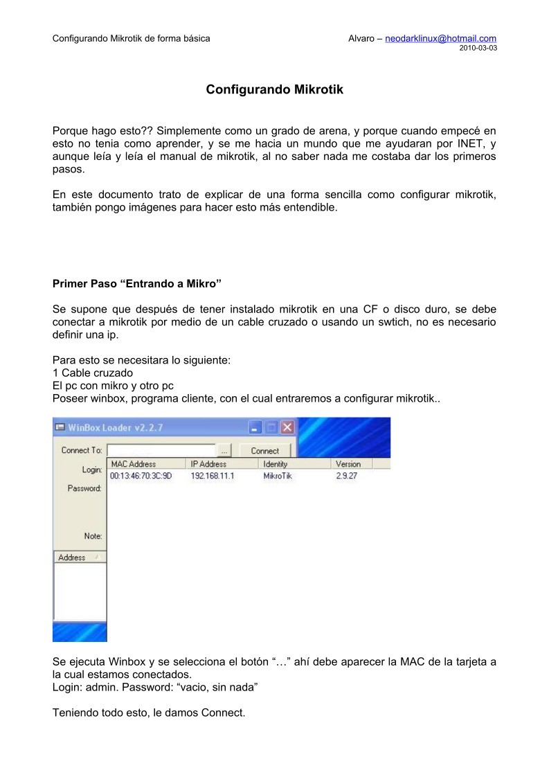 Imágen de pdf Configurando Mikrotik