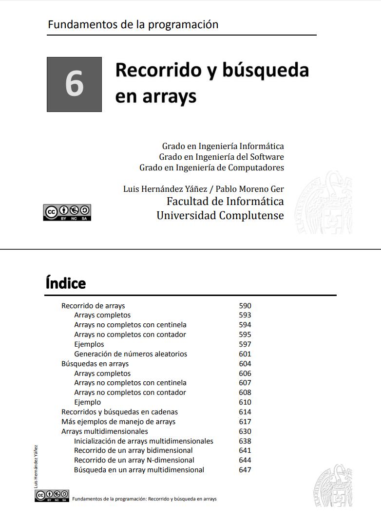 Imágen de pdf 6 Algoritmos de recorrido y búsqueda de arrays - Fundamentos de la programación