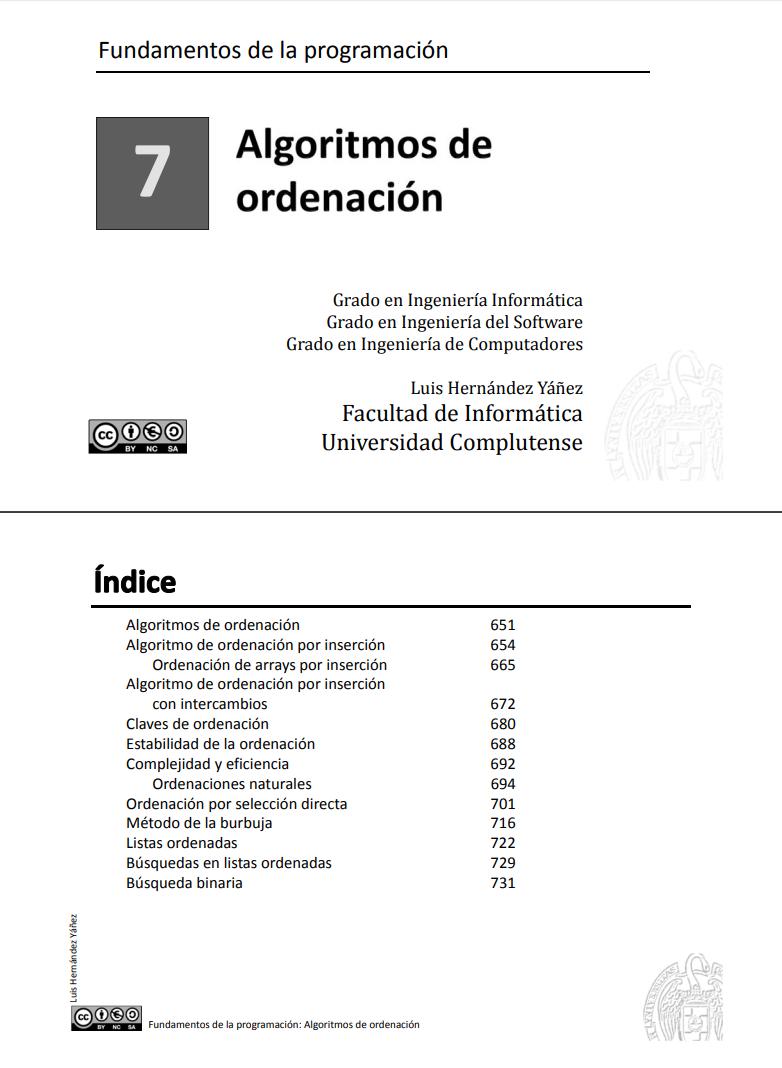 Imágen de pdf 7 Algoritmos de ordenación - Fundamentos de la programación