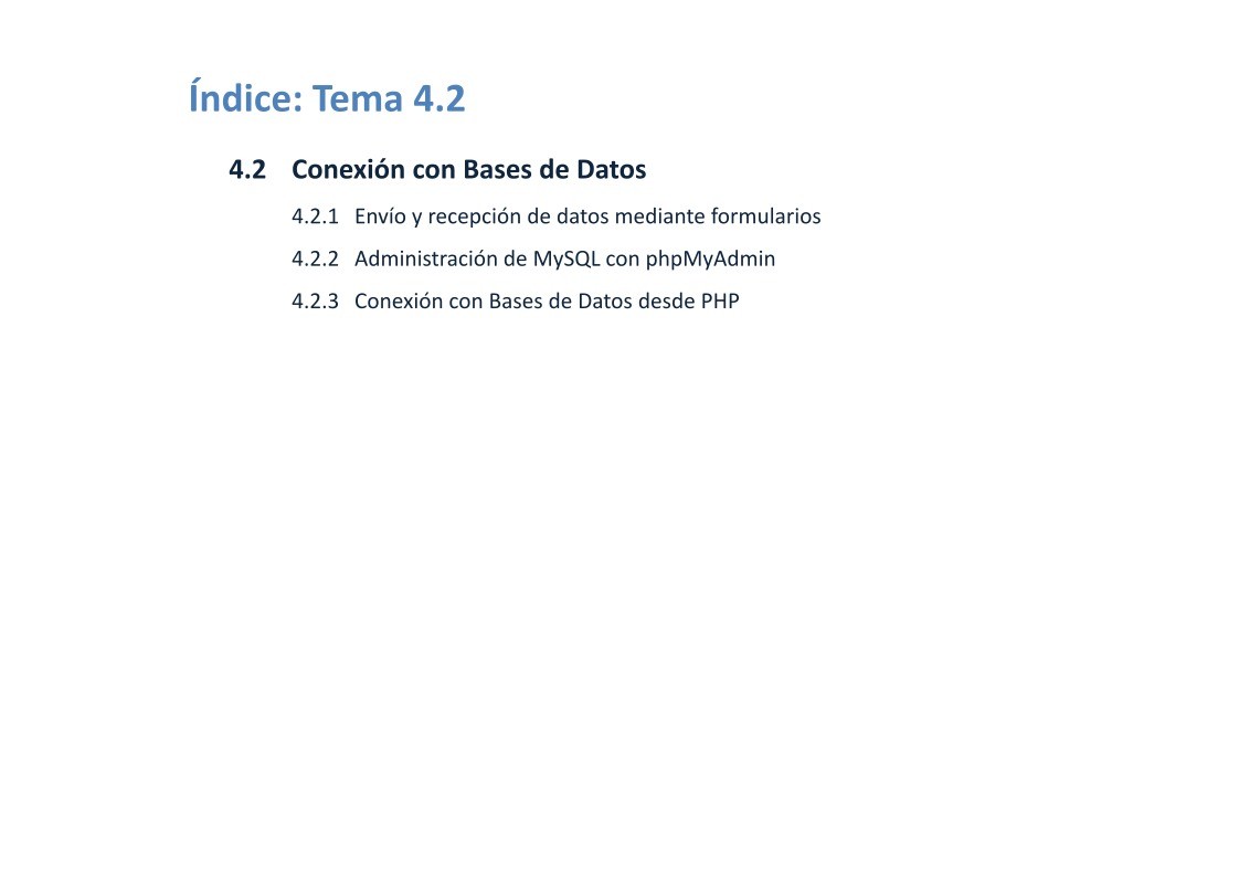 Imágen de pdf Tema 4.2 - Conexión a Bases de Datos