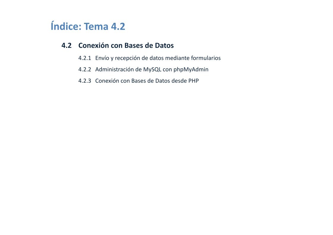 Imágen de pdf Tema 4.2 - Conexión a Bases de Datos