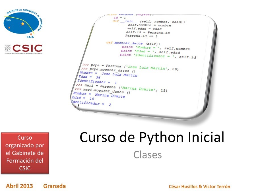 Imágen de pdf Curso de Python Inicial - Clases