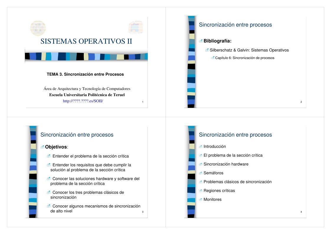 Imágen de pdf Tema 3 - Sincronización entre Procesos - Sistemas operativos II