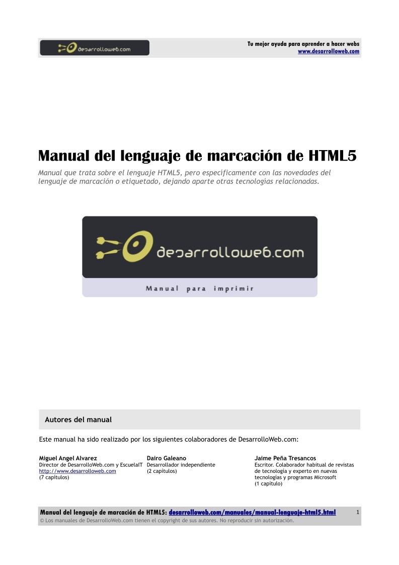 Imágen de pdf Manual del lenguaje de marcación de HTML5