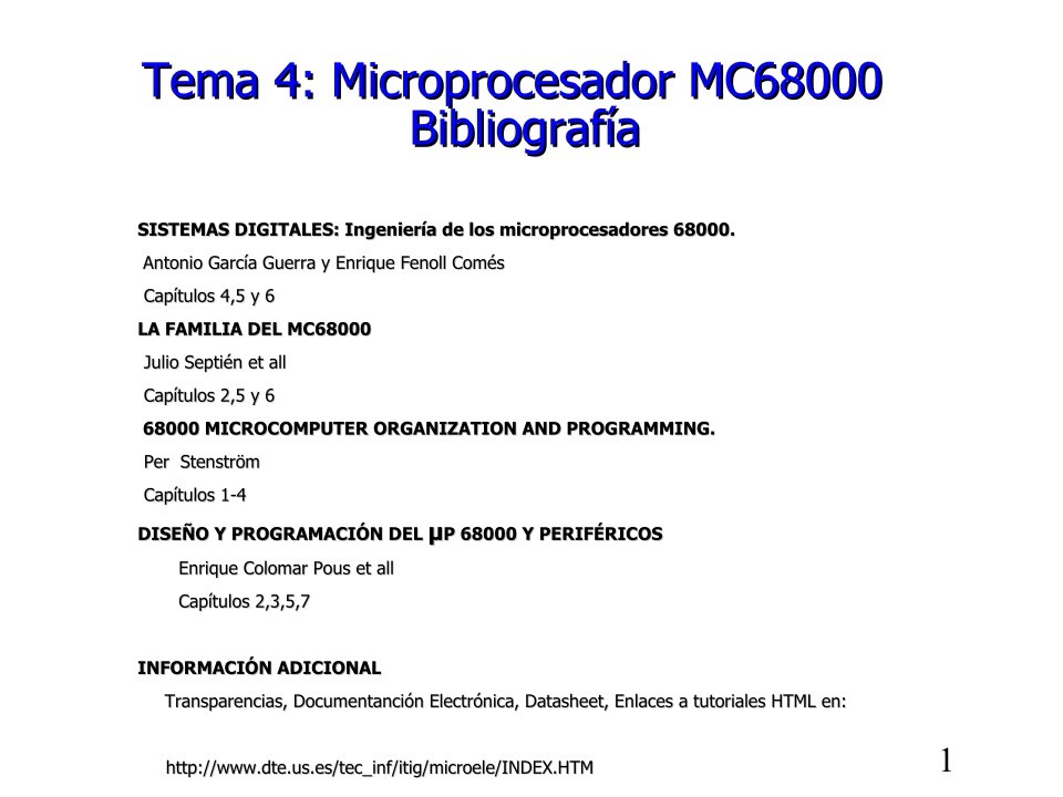 Imágen de pdf Tema 4: Microprocesador MC68000