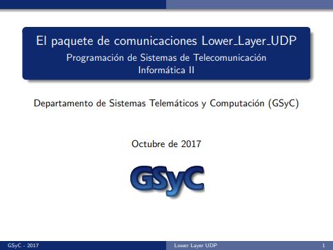 Imágen de pdf El paquete de comunicaciones Lower Layer UDP - Programación de Sistemas de Telecomunicación Informática II