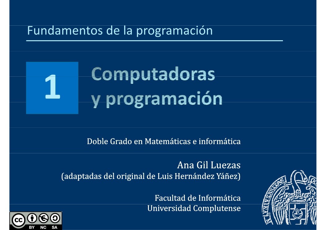 Imágen de pdf 1. Computadoras y programación - Fundamentos de la programación