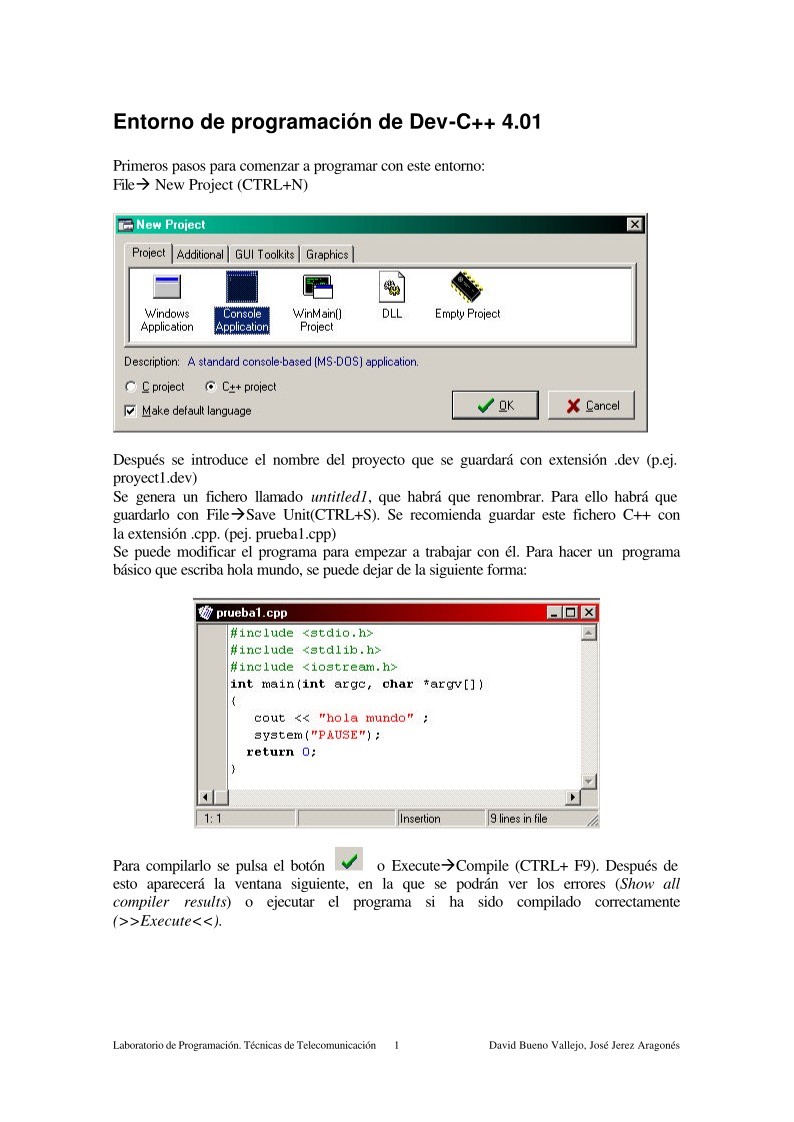Imágen de pdf Entorno de programación de Dev-C++ 4.01