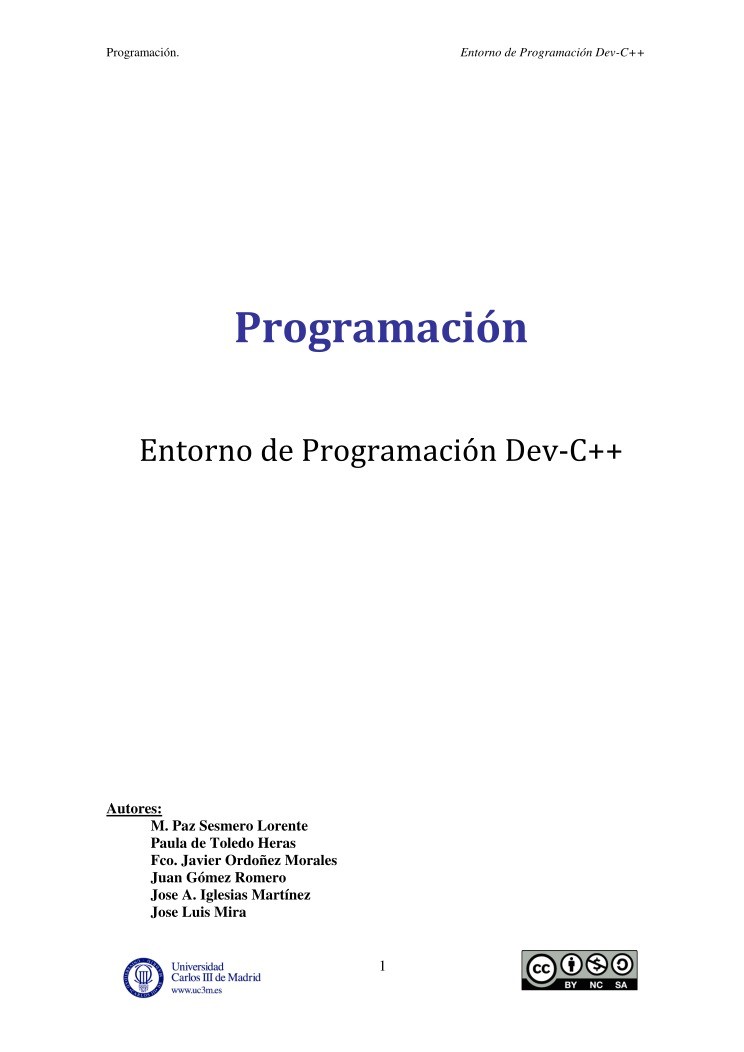Imágen de pdf Entorno de Programación Dev-C++