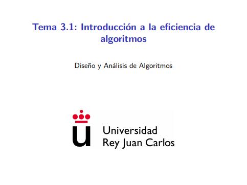 Imágen de pdf Tema 3.1: Introducción a la eficiencia de algoritmos