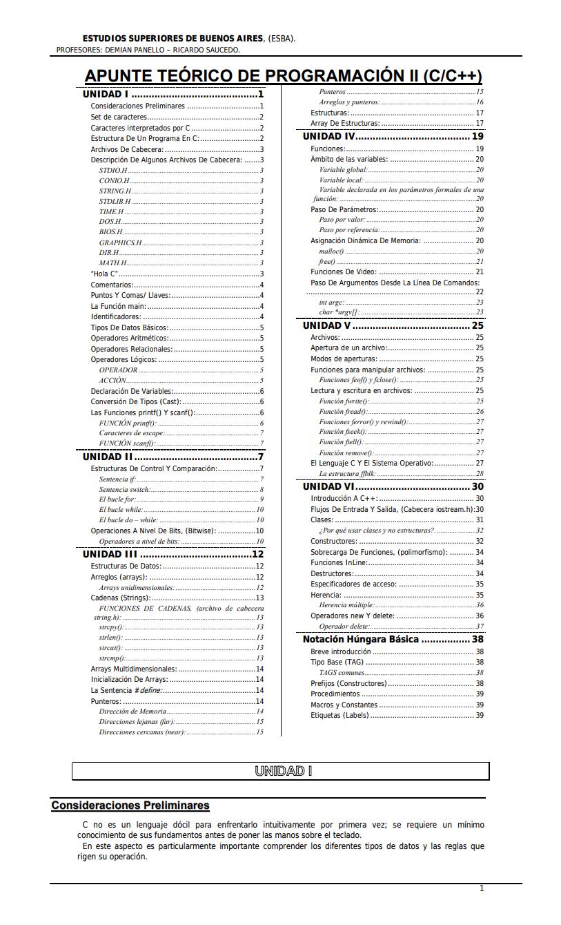 Imágen de pdf Apunte teórico de programación II (C/C++)
