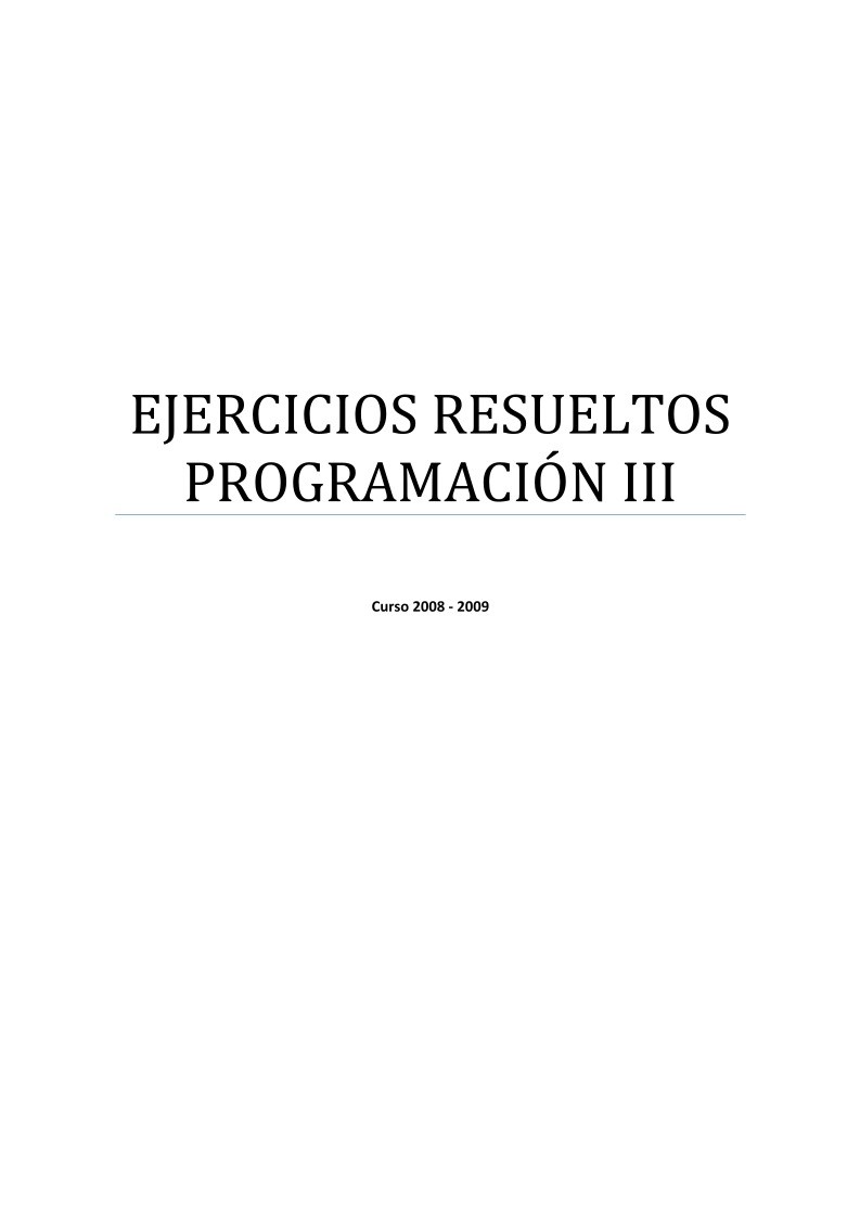 Imágen de pdf Ejercicios resueltos programación III