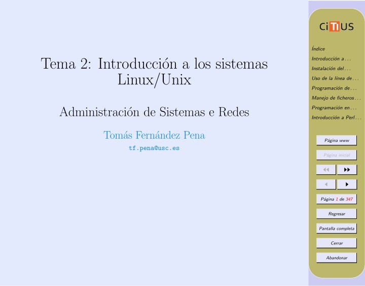 Imágen de pdf Tema 2: Introducción a los sistemas Linux/Unix - Administración de Sistemas e Redes
