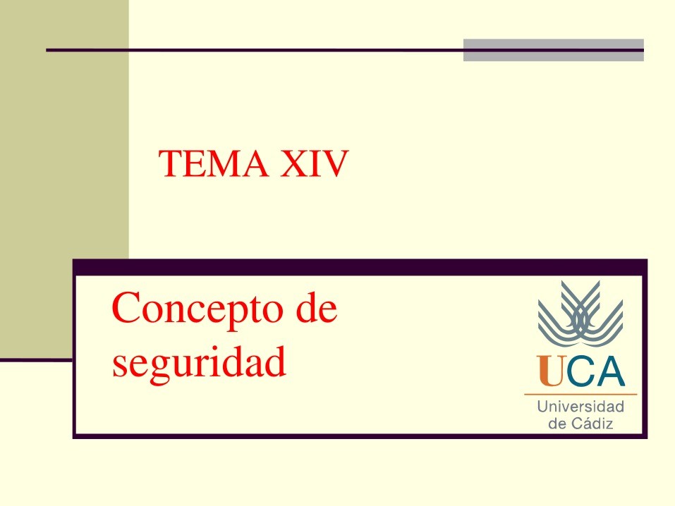 Imágen de pdf Tema XIV - Concepto de Seguridad