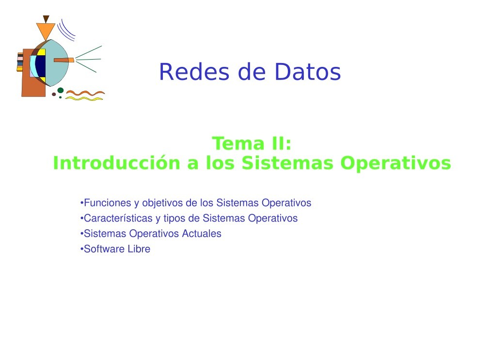 Imágen de pdf Tema II: Introducción a los Sistemas Operativos - Redes de datos