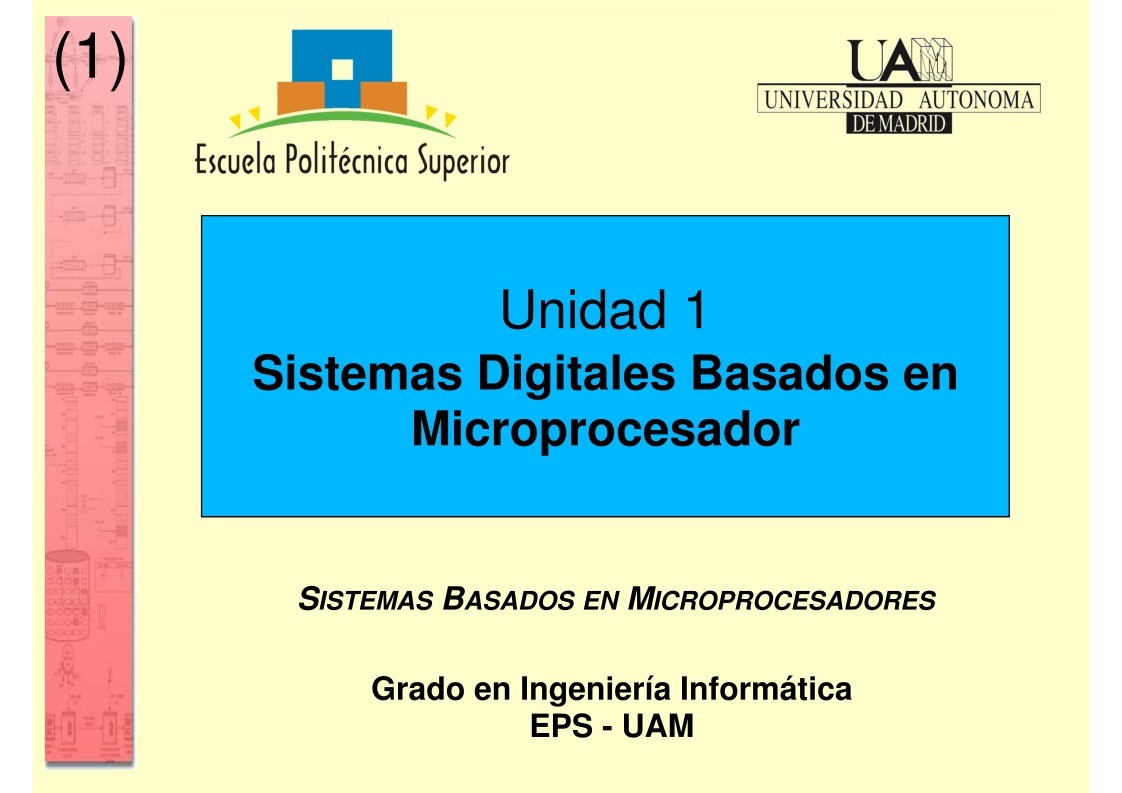 Imágen de pdf Unidad 1 - Sistemas Digitales Basados en Microprocesador