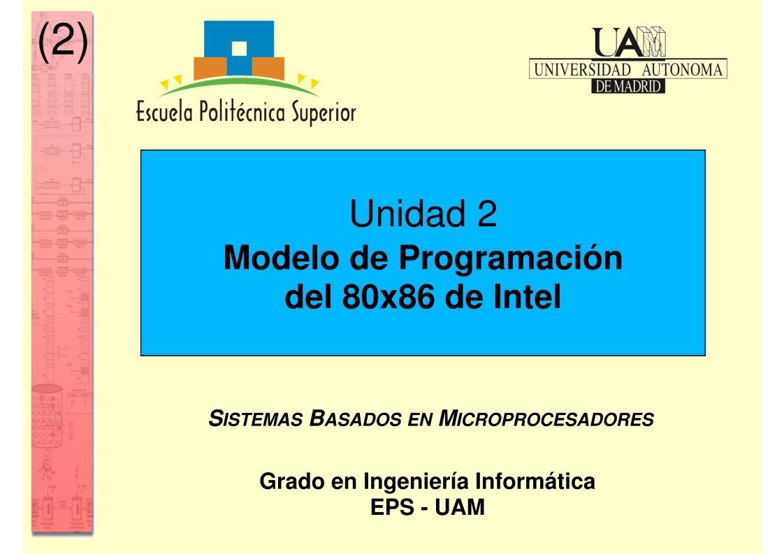 Imágen de pdf Unidad 2 Modelo de Programación del 80x86 de Intel