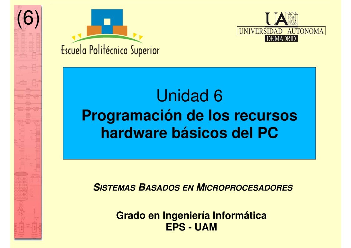 Imágen de pdf Unidad 6 Programación de los recursos hardware básicos del PC