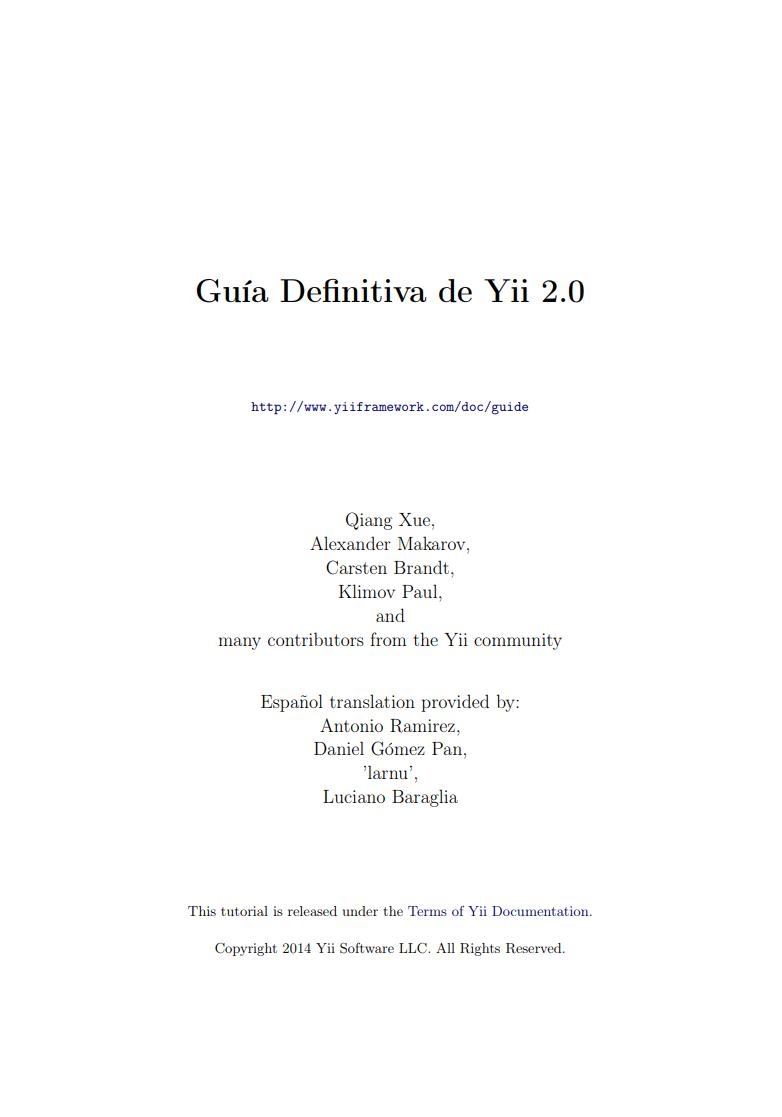 Imágen de pdf Guía Definitiva de Yii 2.0