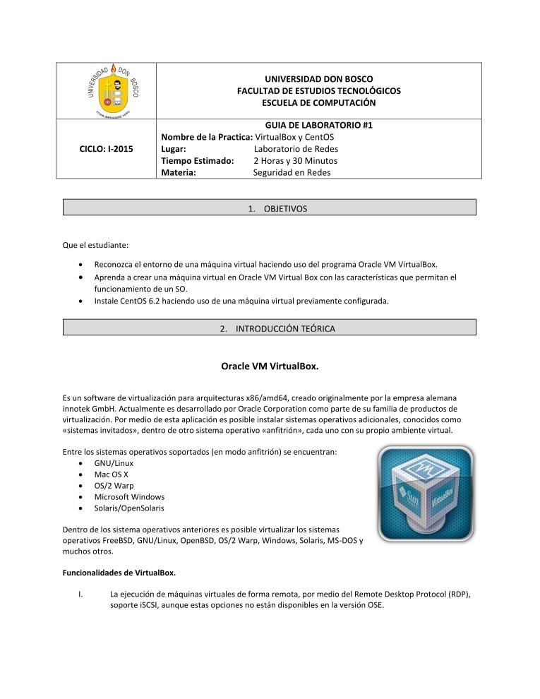 Imágen de pdf VirtualBox y CentOS 6 - Guía de laboratorio