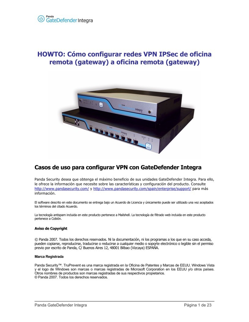 Imágen de pdf HOWTO: Cómo configurar redes VPN IPSec de oficina remota (gateway) a oficina remota (gateway)