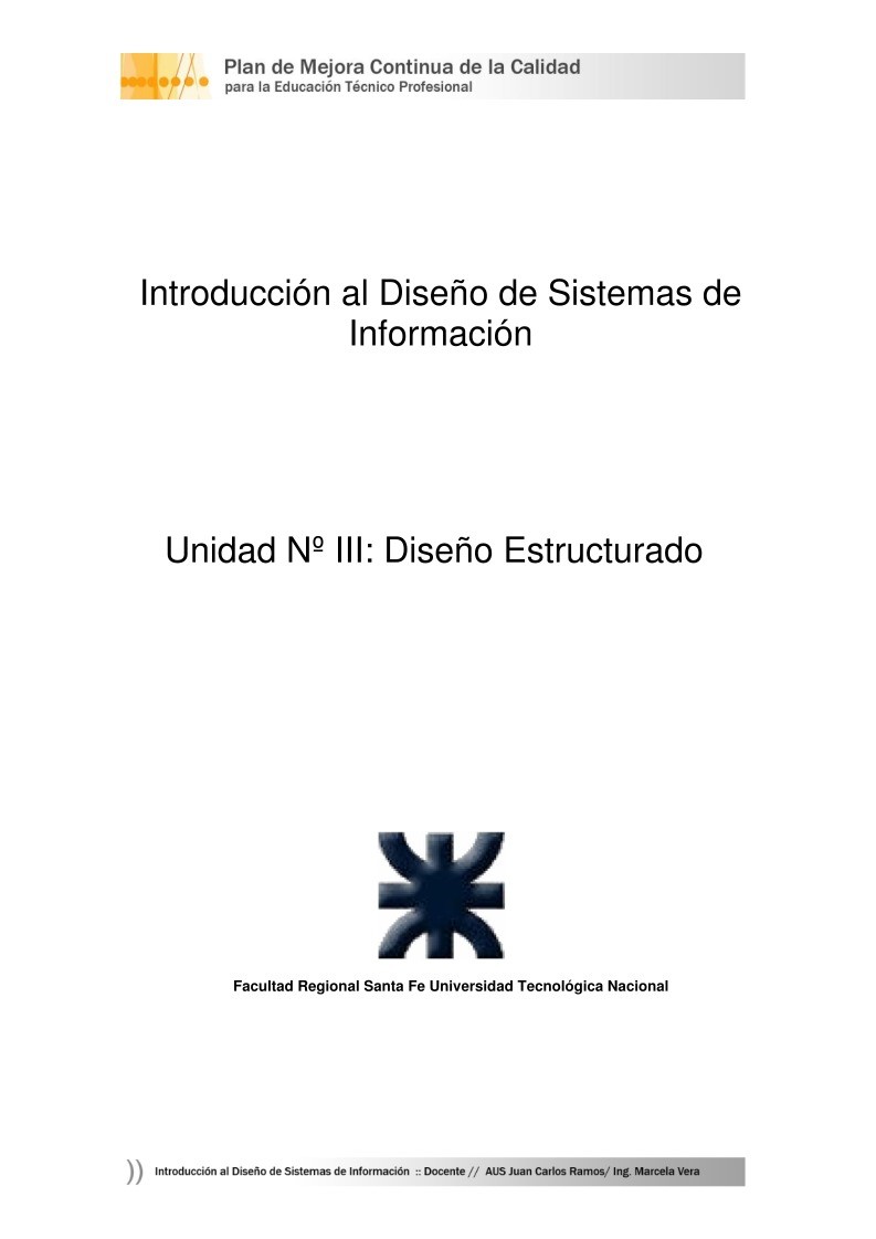 Imágen de pdf Unidad Nº III: Diseño Estructurado - Introducción al Diseño de Sistemas de Información