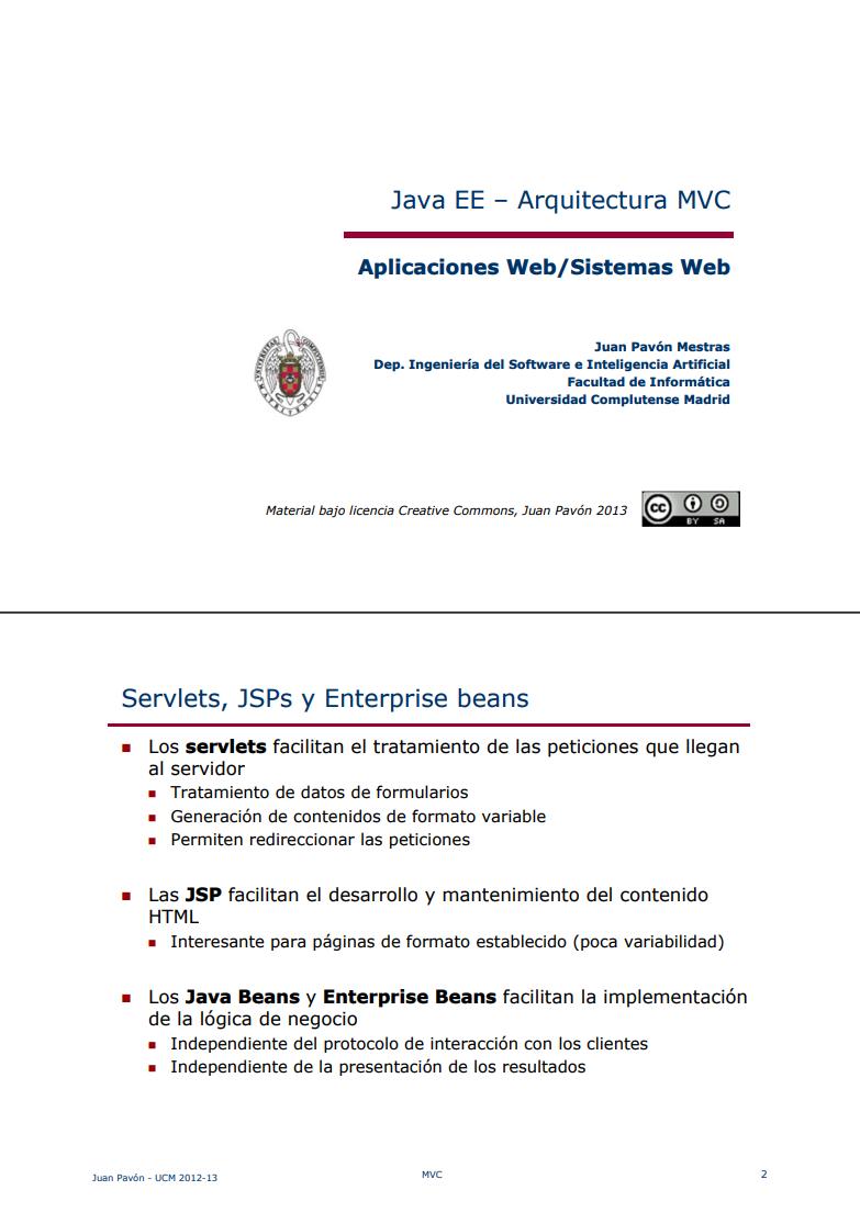 Imágen de pdf Java EE - Arquitectura MVC