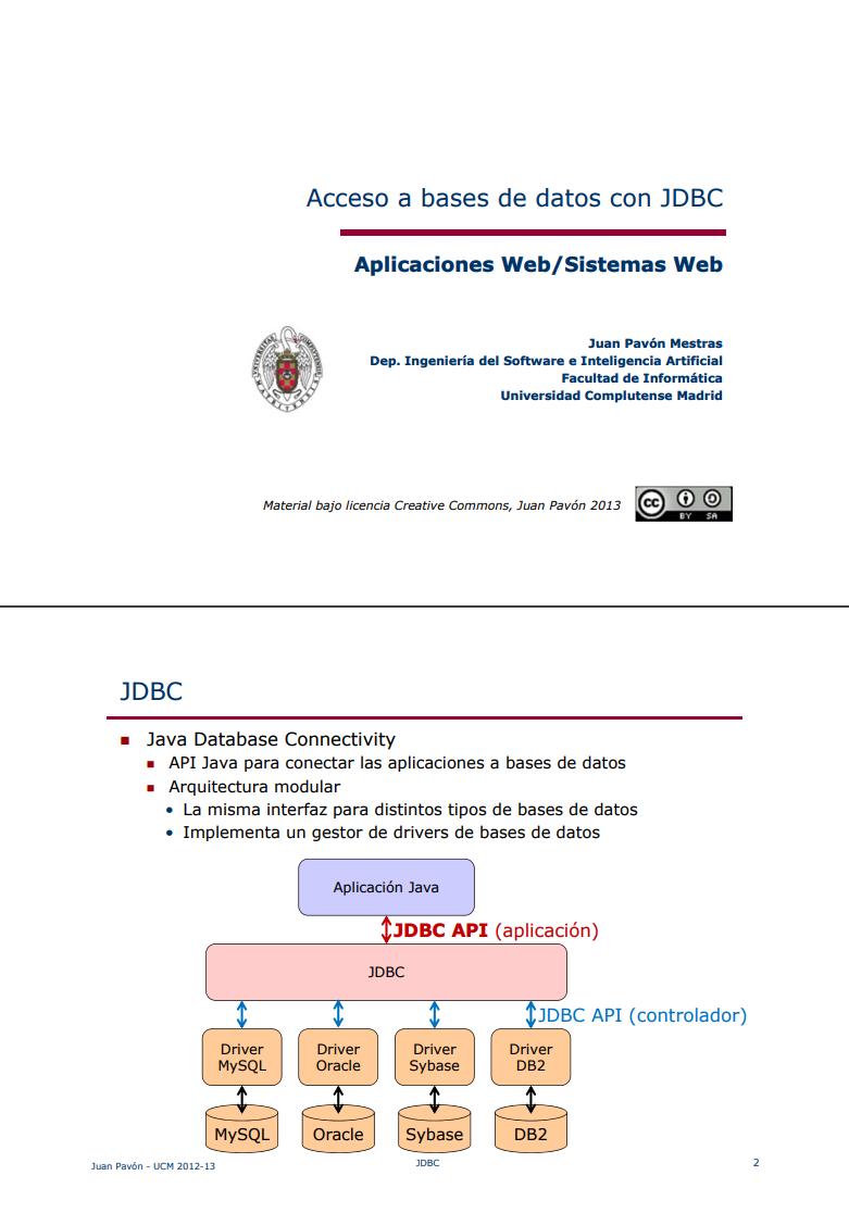 Imágen de pdf Acceso a bases de datos con JDBC - Aplicaciones Web/Sistemas Web