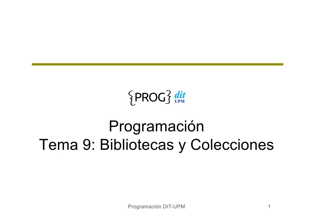 Imágen de pdf Tema 9: Bibliotecas y Colecciones