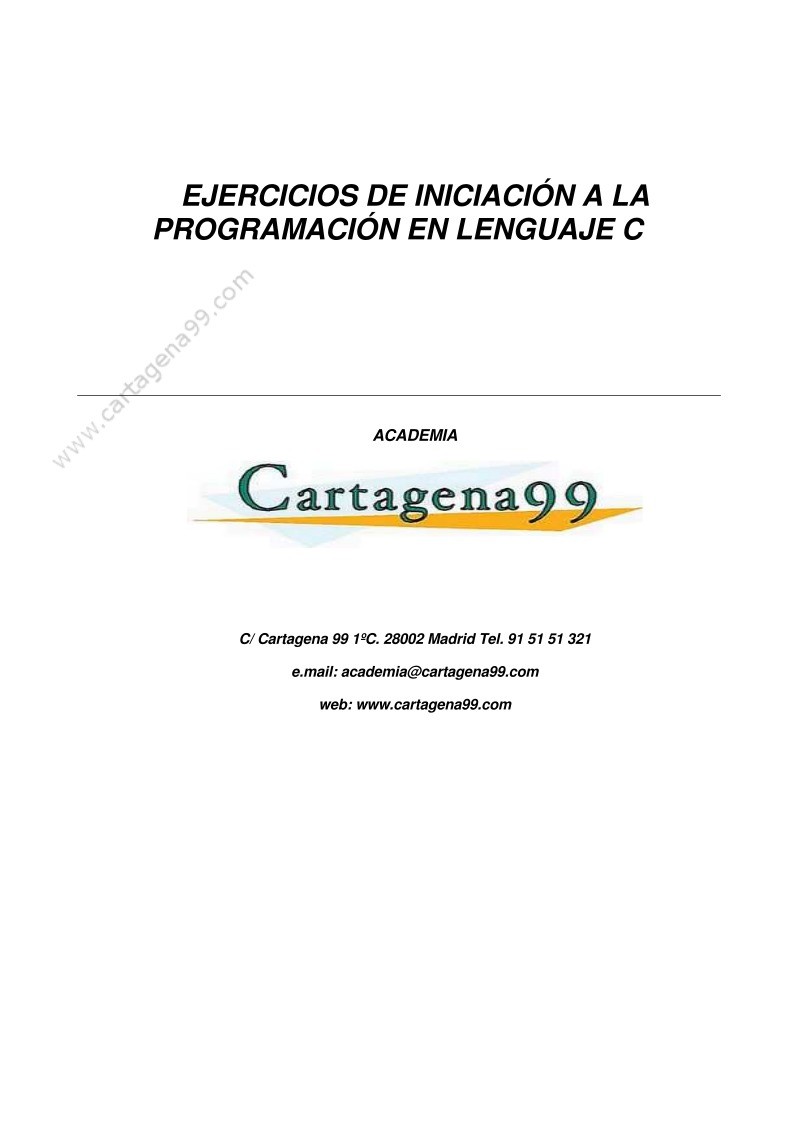 Imágen de pdf Ejercicios de iniciación a la programación en lenguaje C