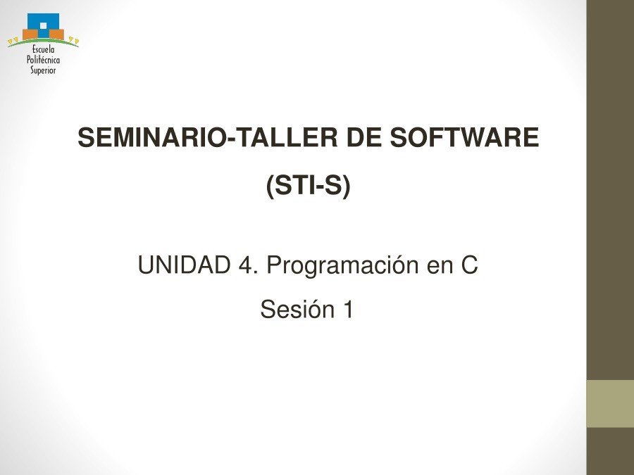 Imágen de pdf Unidad 4. Programación en C - Sesión 1