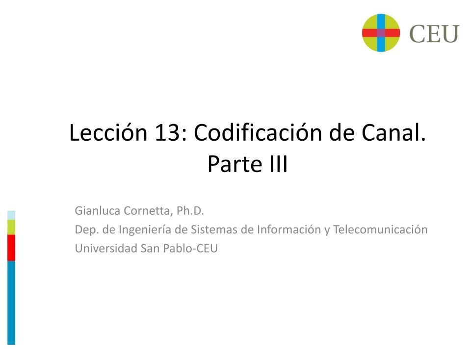 Imágen de pdf Lección 13: Codificación de Canal