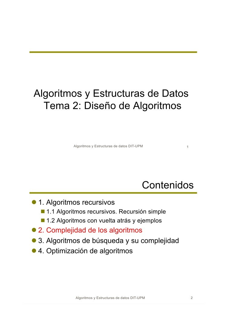 Imágen de pdf Tema 2: Diseño de Algoritmos - Algoritmos y Estructuras de Datos