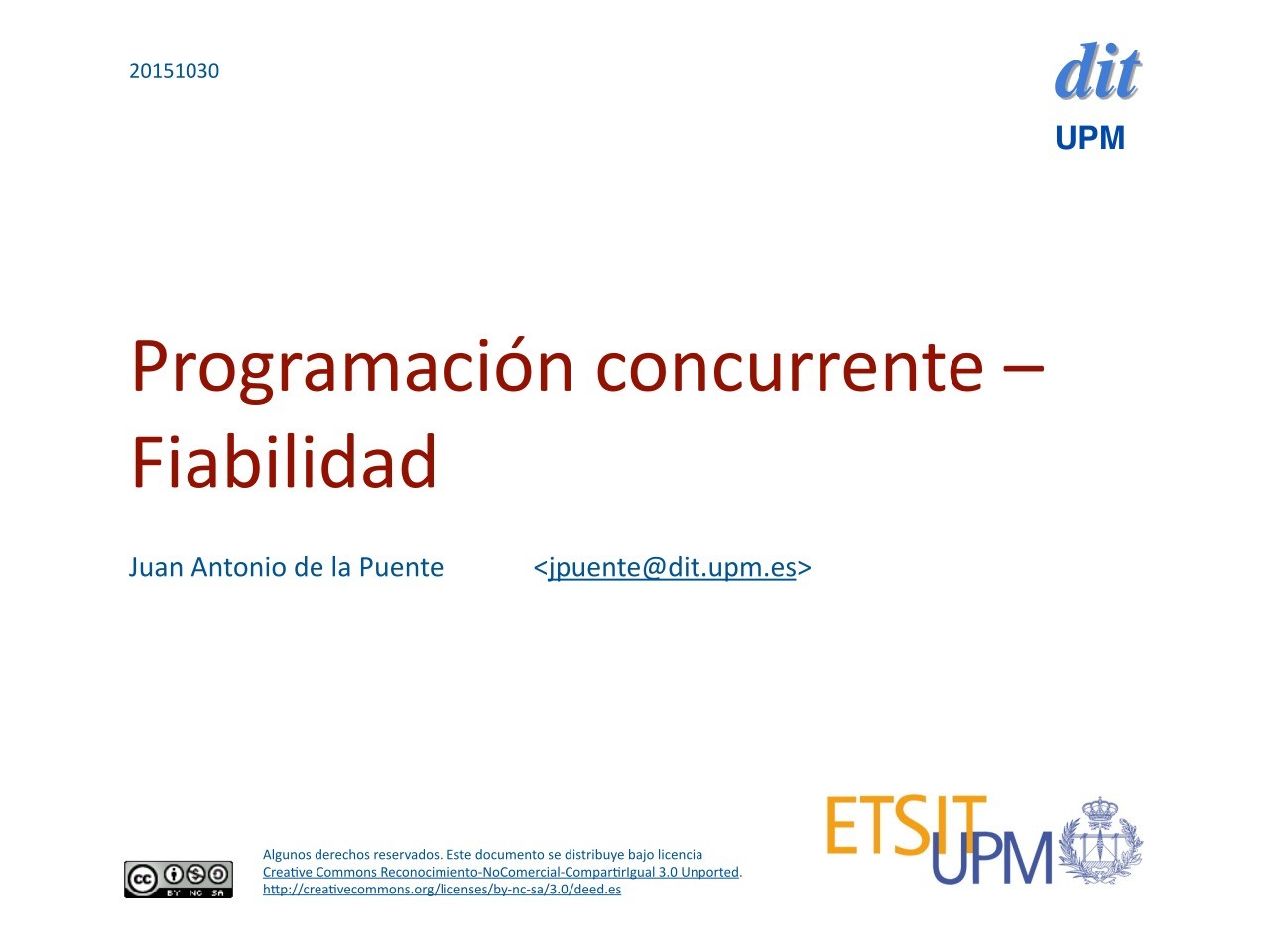 Imágen de pdf Programación	concurrente - Fiabilidad