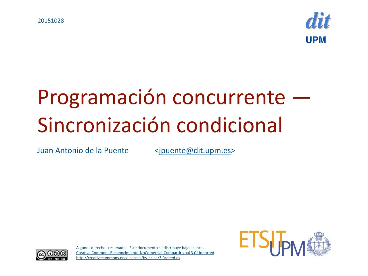 Imágen de pdf Programación concurrente - Sincronización condicional
