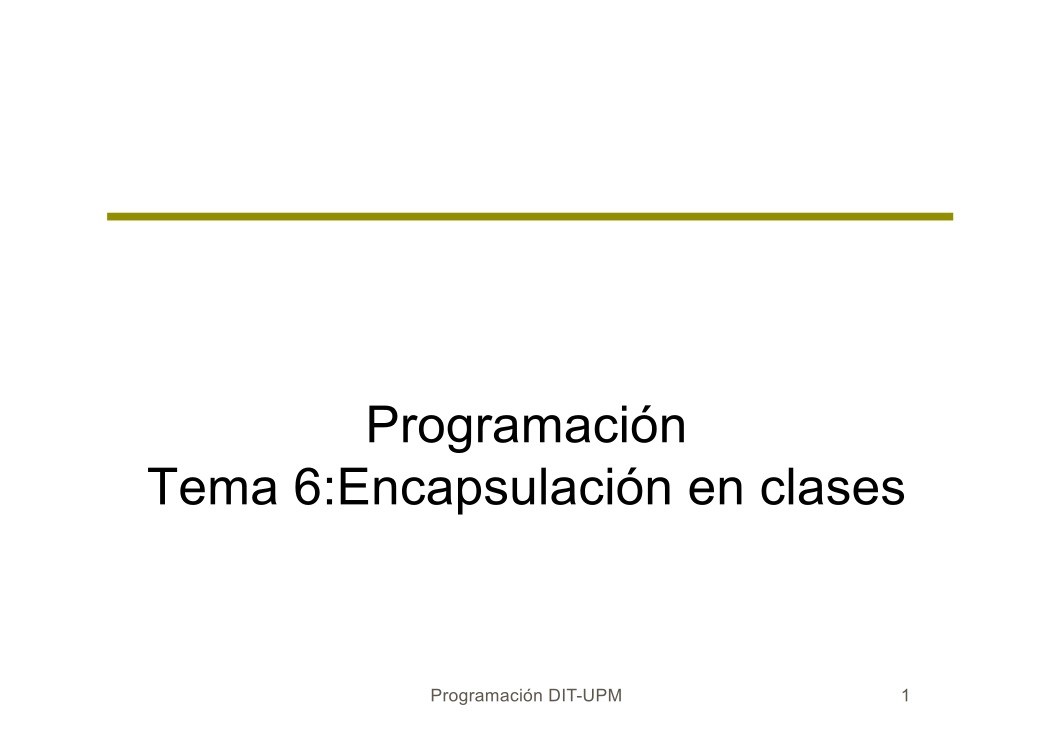 Imágen de pdf Tema 6:Encapsulación en clases