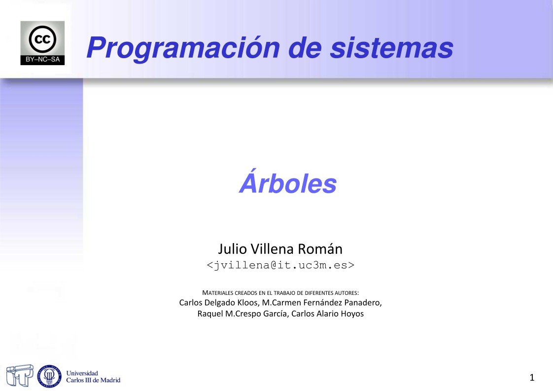 Imágen de pdf Árboles - Programación de sistemas
