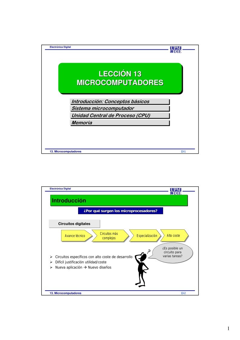 Imágen de pdf Lección 13 - Microcomputadores