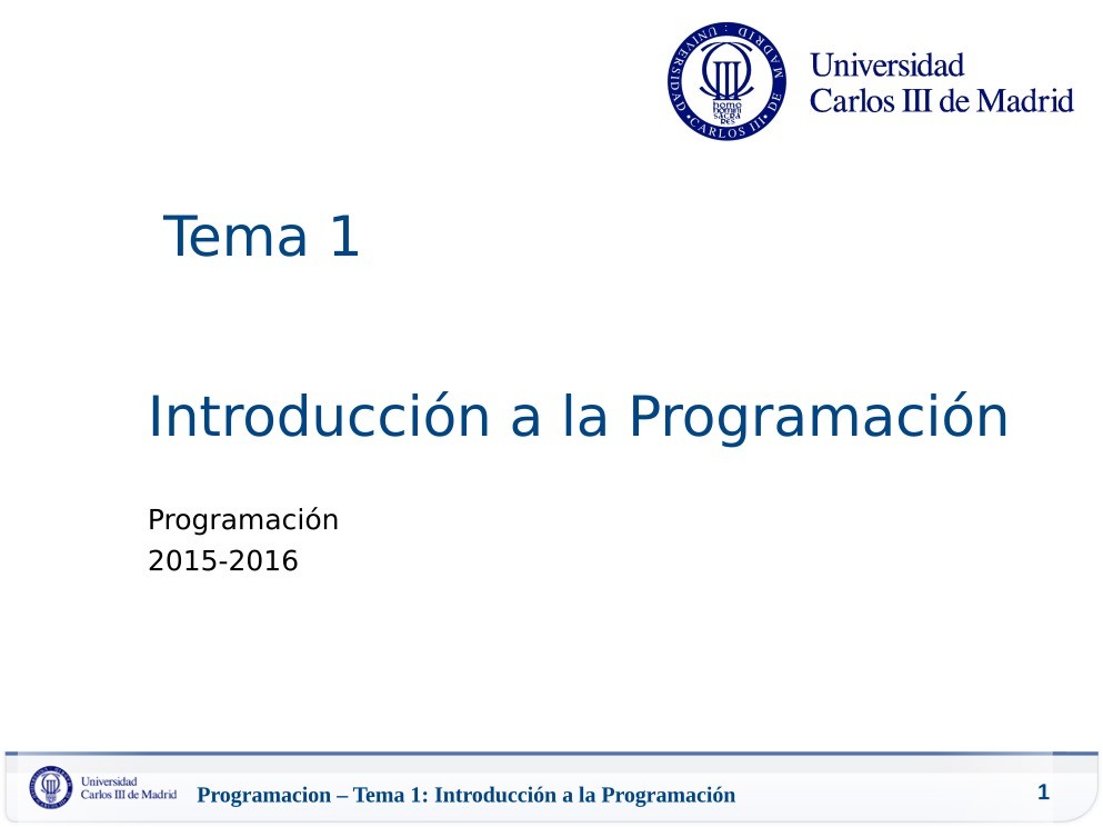 Imágen de pdf Tema 1 - Introducción a la Programación